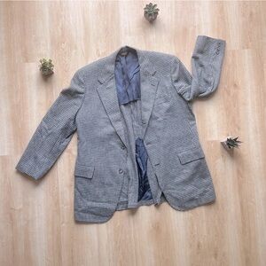 Oversized Black + White Houndstooth Blazer